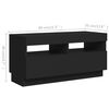 vidaXL TV Cabinet with LED Lights Black 180x35x40 cm