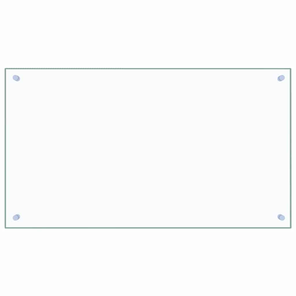 vidaXL Kitchen Backsplash Transparent 90 x 50 cm Tempered Glass