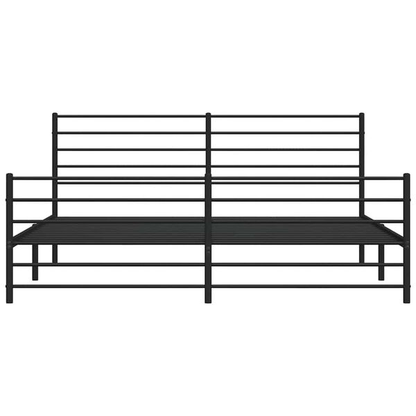 vidaXL Metal Bed Frame without Mattress with Footboard Black 193x203cm