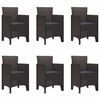 vidaXL Garden Dining Set 7 pcs Brown Polt rattan