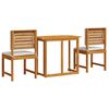 vidaXL Garden Bistro Set 3 pcs Brown Solid Acacia Wood