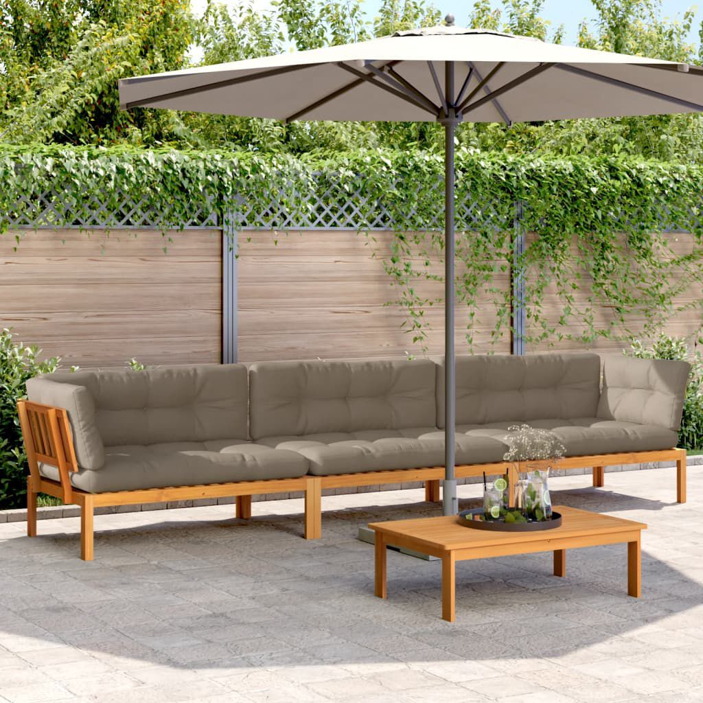 vidaXL 4 Piece Garden Pallet Sofa Set with Cushions Solid Wood Acacia