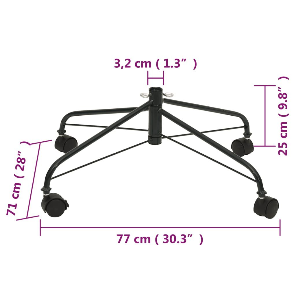 vidaXL Christmas Tree Stand with Wheels 77x71x25 cm