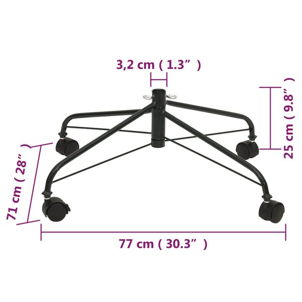 vidaXL Christmas Tree Stand with Wheels 77x71x25 cm