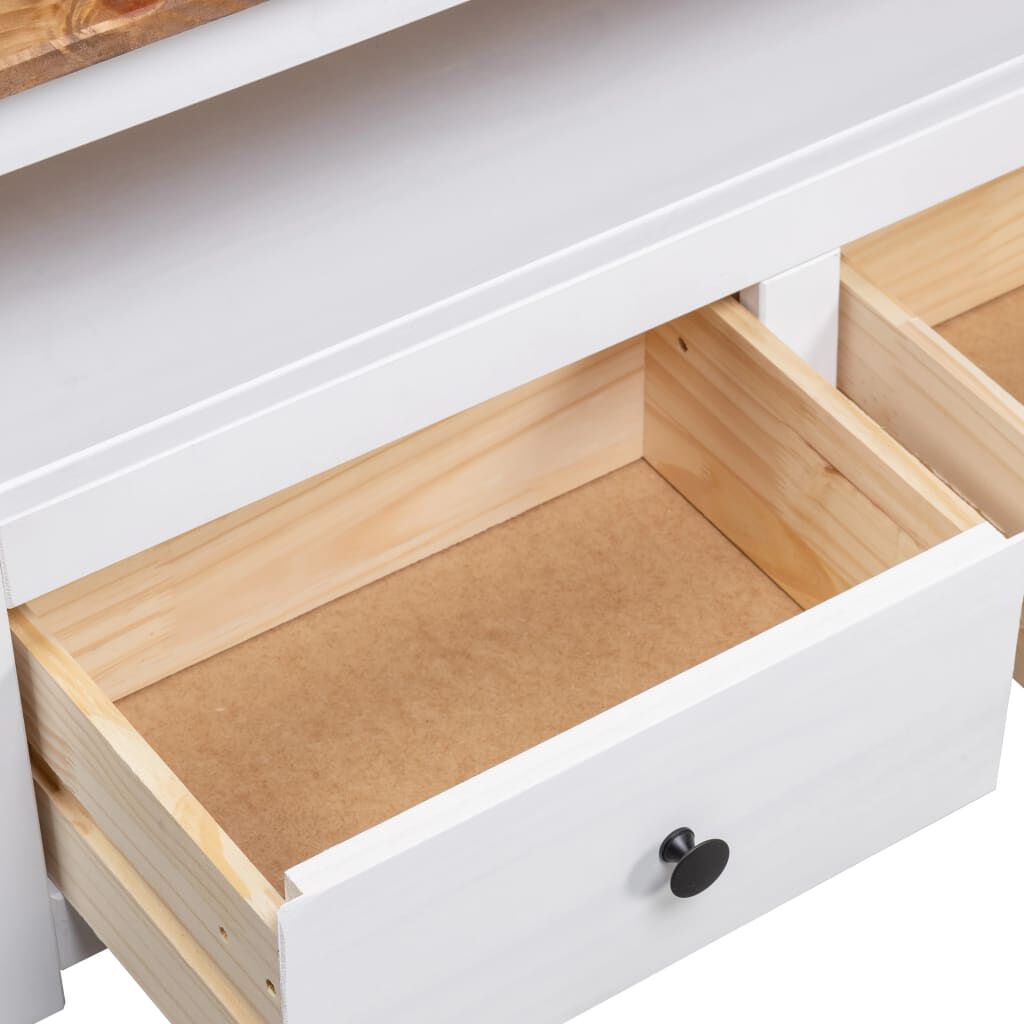 vidaXL Corner TV Cabinet White 93x49x49 cm Solid Pine Panama Range