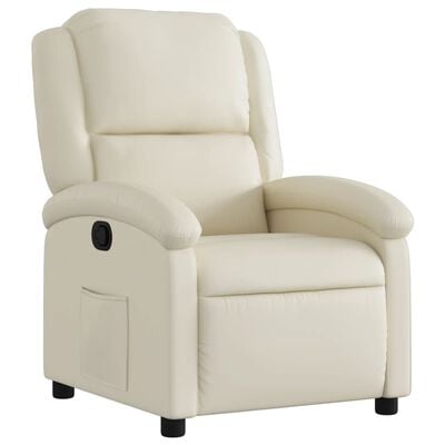 vidaXL Recliner Chair Cream Faux Leather