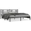 vidaXL Metal Bed Frame without Mattress with Headboard Black 193x203cm