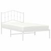 vidaXL Metal Bed Frame without Mattress with Headboard White 100x190cm
