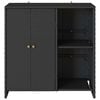 vidaXL Storage Cabinet with Shelf Black 100 x 36 x 102 cm Rattan