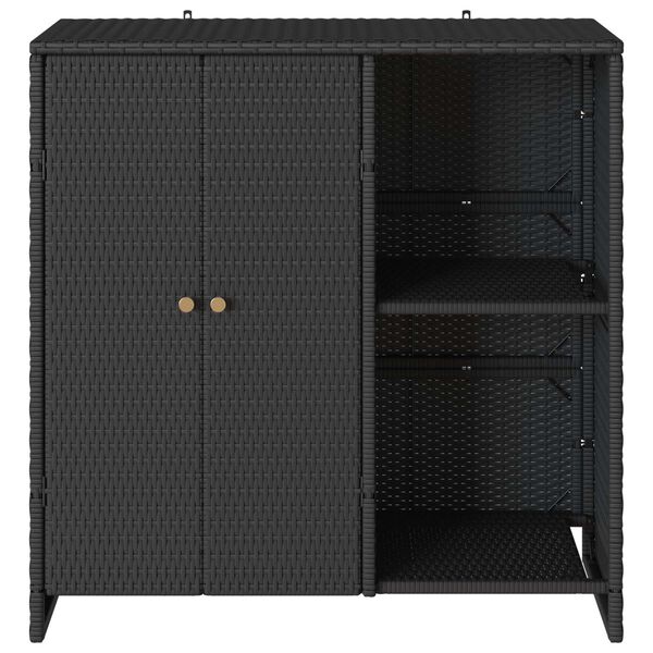 vidaXL Storage Cabinet with Shelf Black 100 x 36 x 102 cm Rattan