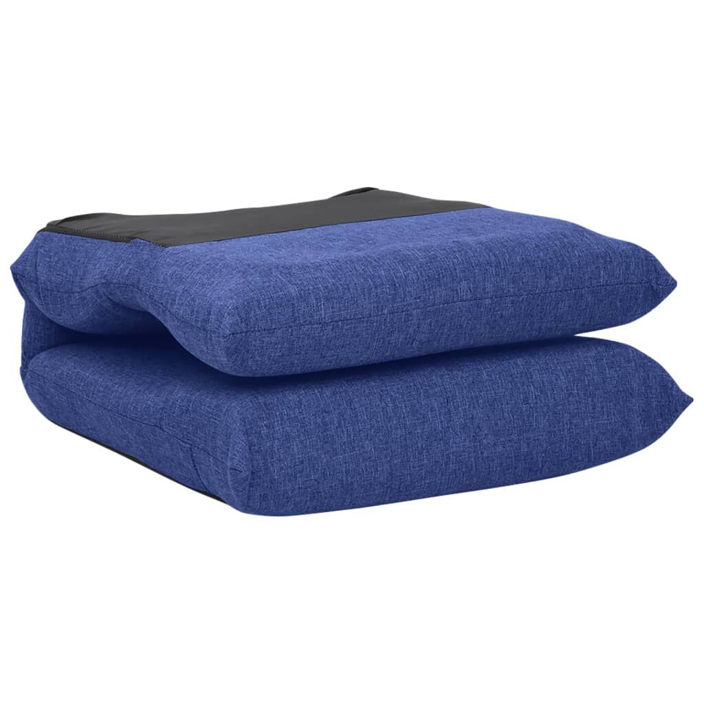 vidaXL Folding Floor Chair Blue Fabric
