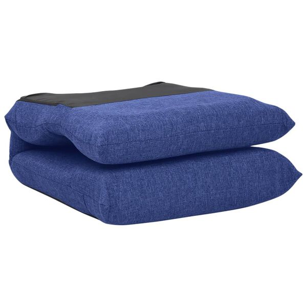 vidaXL Folding Floor Chair Blue Fabric