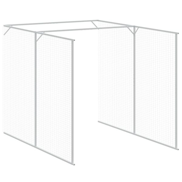 vidaXL Dog House with Run Anthracite 165x1067x181 cm Galvanised Steel