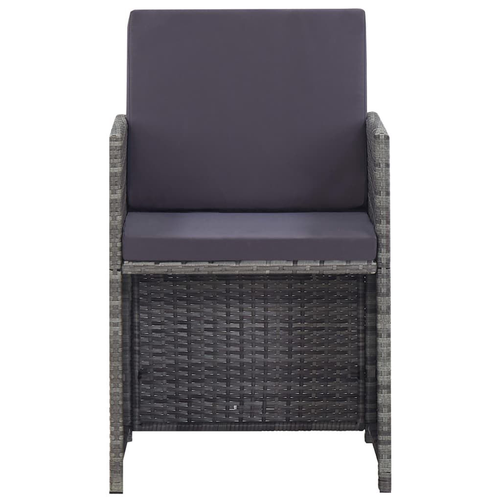vidaXL 9 Piece Outdoor Dining Set Poly Rattan and Acacia Wood Anthracite