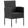 vidaXL 5 Piece Garden Dining Set Black