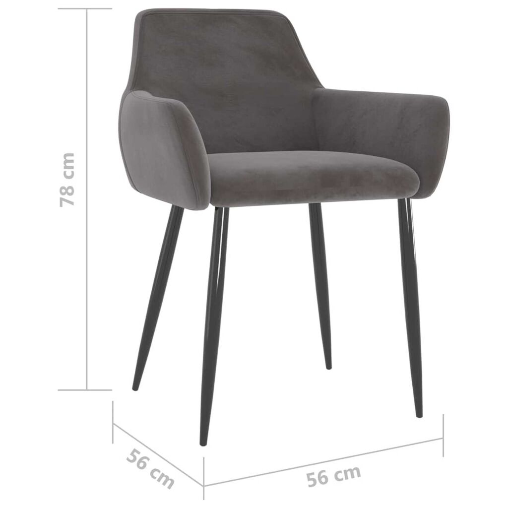 vidaXL Dining Chairs 6 pcs Dark Grey Velvet