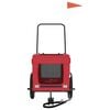 vidaXL Pet Bike Trailer Red and Black Oxford Fabric and Iron