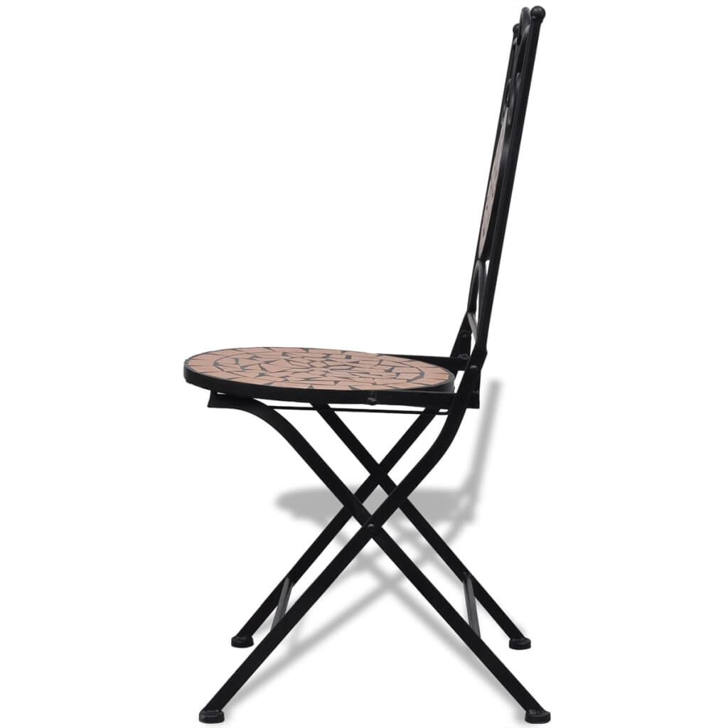 vidaXL 3 Piece Bistro Set Ceramic Tile Terracotta