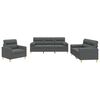 vidaXL 3 Piece Sofa Set with Pillows Dark Grey Fabric