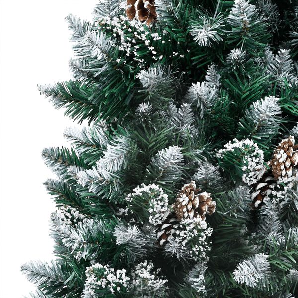 vidaXL Artificial Pre-lit Christmas Tree with Ball Set&Pine Cones 180 cm