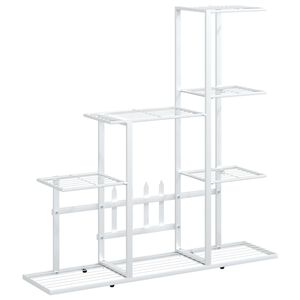 vidaXL Flower Stand 94.5x25x88 cm White Metal
