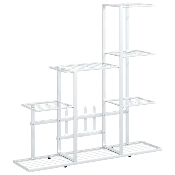 vidaXL Flower Stand 94.5x25x88 cm White Metal