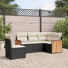 vidaXL 5 Piece Garden Sofa Set with Cushions Black Poly Rattan