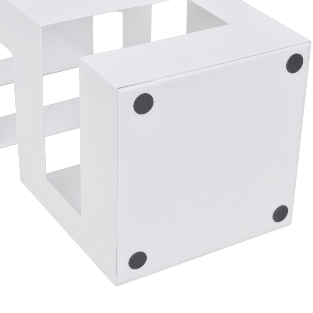 White Square Umbrella Stand Storage Holder Walking Stick Steel 48.5 cm