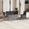 vidaXL 5 Piece Garden Sofa Set with Cushions Grey Poly Rattan