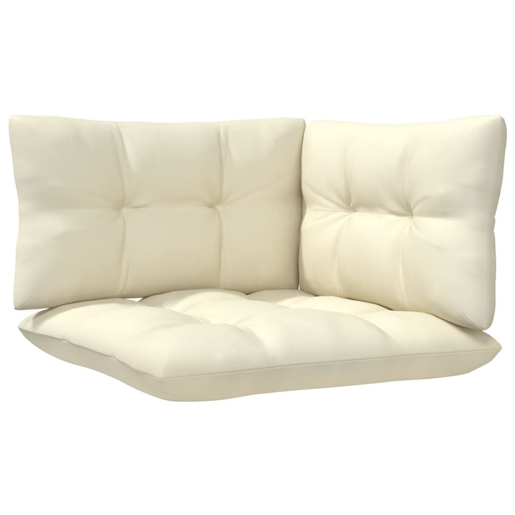 vidaXL 6 Piece Garden Lounge Set with Cream Cushions Pinewood