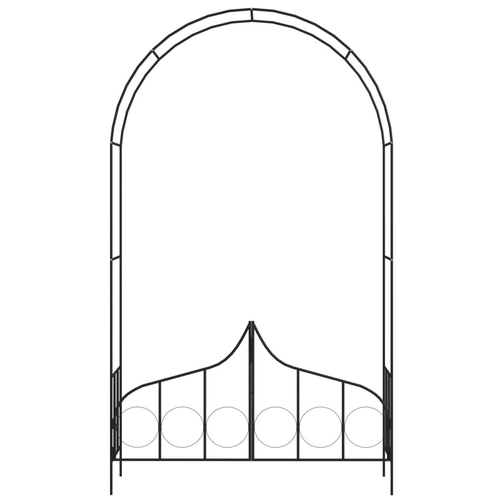 vidaXL Garden Arch with Gate Black 138x40x238 cm Iron