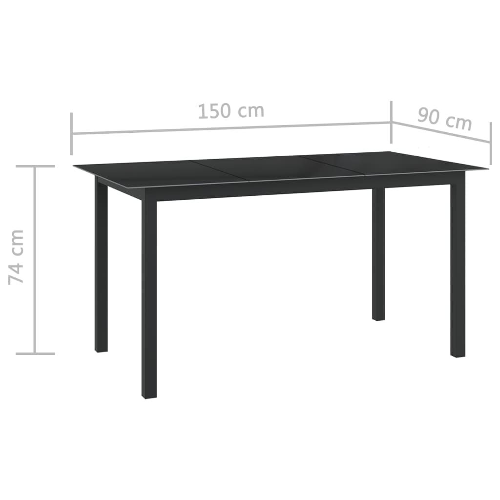 vidaXL 10 Piece Garden Dining Set Black and Anthracite