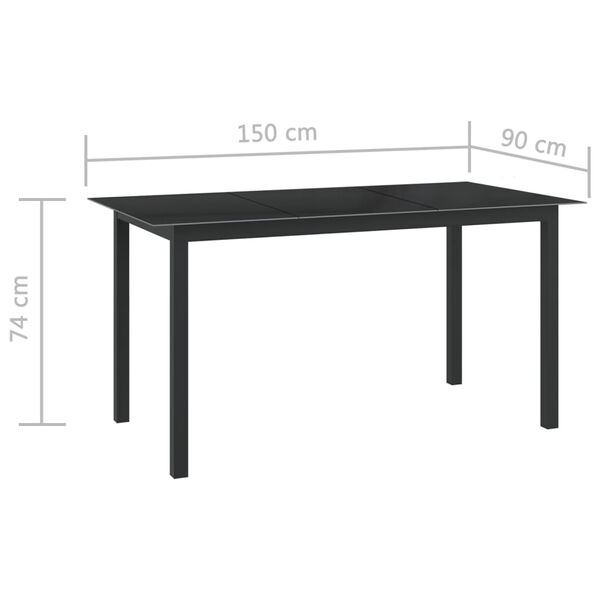 vidaXL 10 Piece Garden Dining Set Black and Anthracite