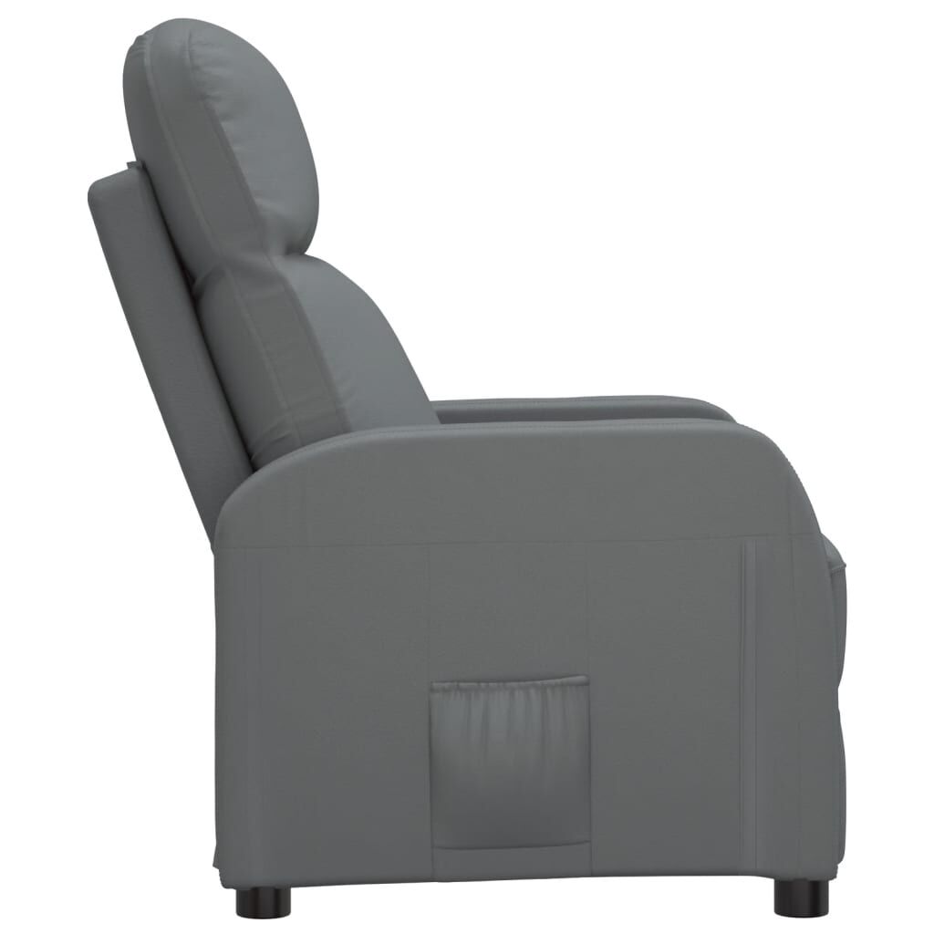 vidaXL Recliner Chair Anthracite Grey Faux Leather