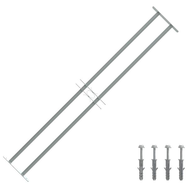 Adjustable Security Grille for Windows with 2 Crossbars 1000-1500 mm