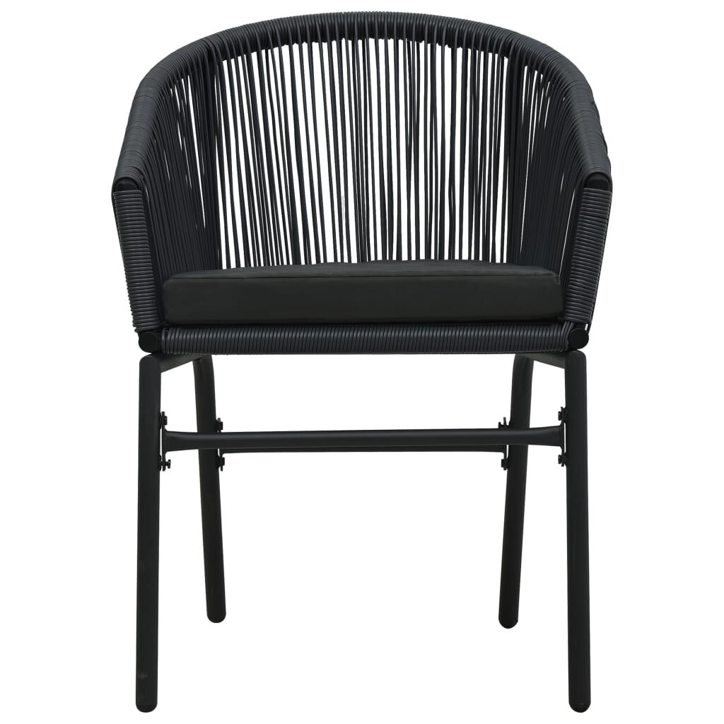 vidaXL 3 Piece Garden Dining Set Black