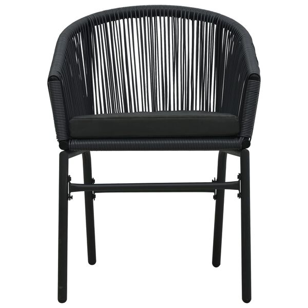 vidaXL 3 Piece Garden Dining Set Black