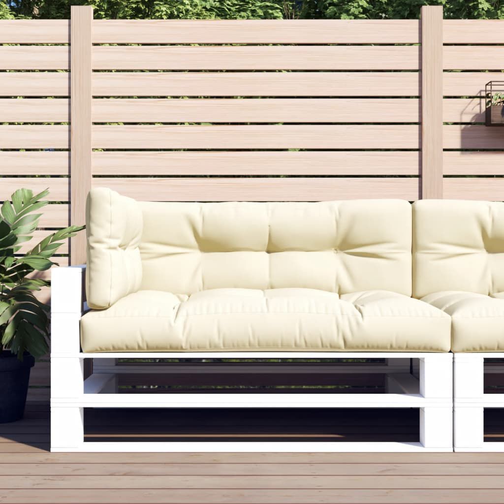 vidaXL Pallet Cushions 3 pcs Cream Fabric