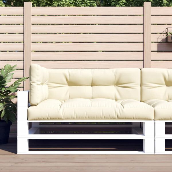 vidaXL Pallet Cushions 3 pcs Cream Fabric