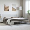 vidaXL Metal Bed Frame without Mattress with Headboard White 183x213cm