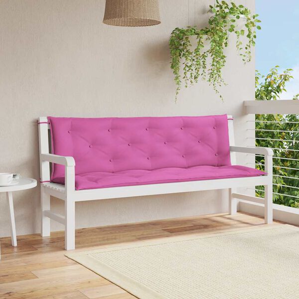vidaXL Garden Bench Cushions 2pcs Pink 150x50x7cm Fabric