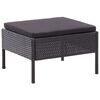 vidaXL 8 Piece Garden Lounge Set with Cushions Poly Rattan Black