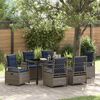 vidaXL Garden Dining Set 7 pcs Grey Poly Rattan