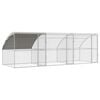 vidaXL Chicken Cage with 3 Doors 3 pcs Silver 600x200x200cm