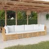 vidaXL 4 Piece Garden Lounge Set with Cushions Solid Wood Teak