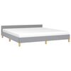 vidaXL Bed Frame without Mattress Light Grey King Fabric