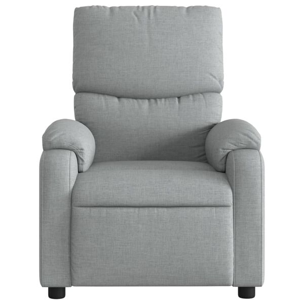 vidaXL Massage Recliner Chair Light Grey Fabric