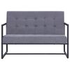 vidaXL 2-Seater Sofa with Armrests Light grey Steel and Fabric