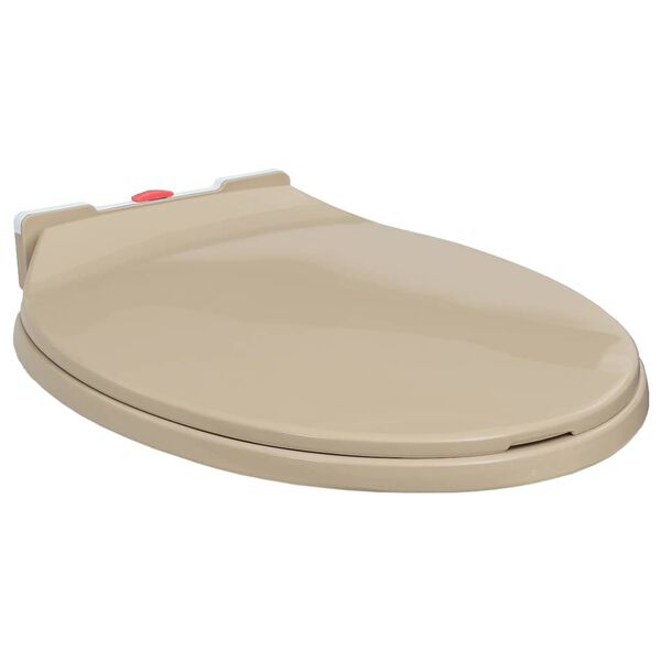 vidaXL Soft-Close Toilet Seat Quick Release Beige Oval