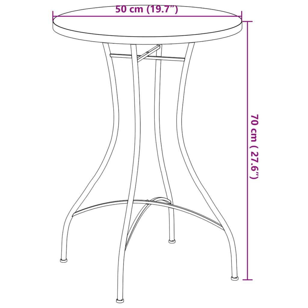 vidaXL Mosaic Bistro Set Blue and White Iron and Ceramic